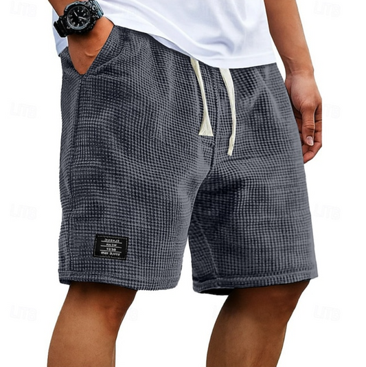 Men's waffle-knit casual summer shorts