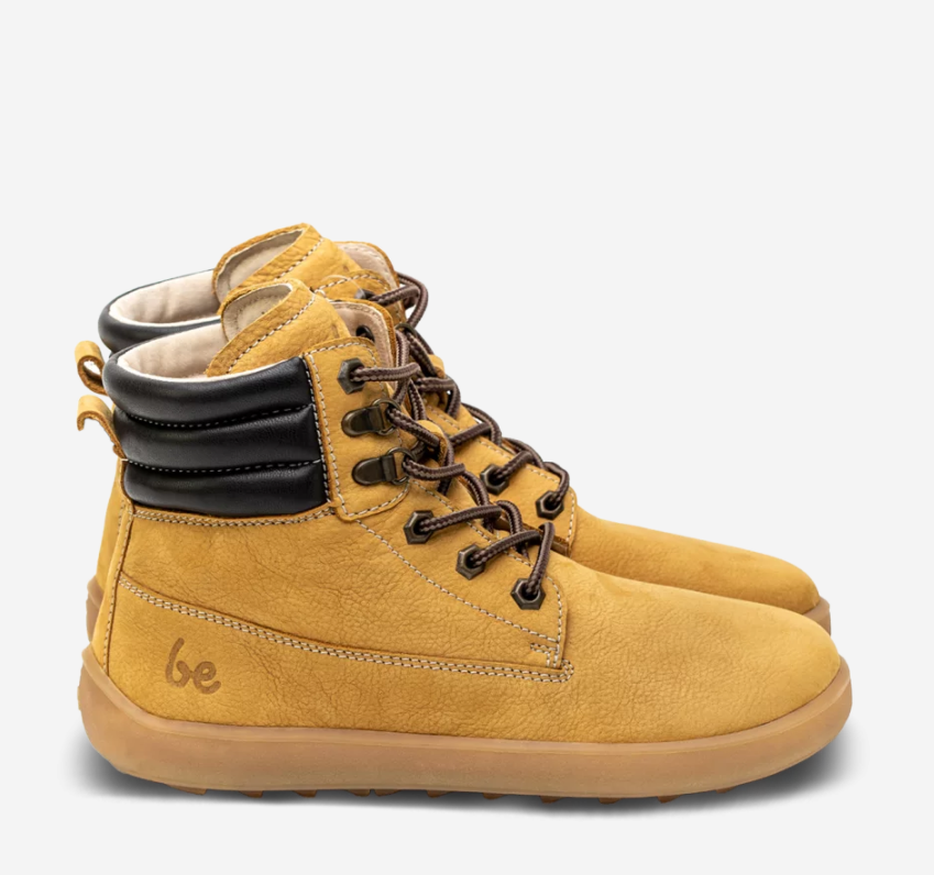 Barefoot Boots | Nubuck Leather Ankle Boots in Mustard