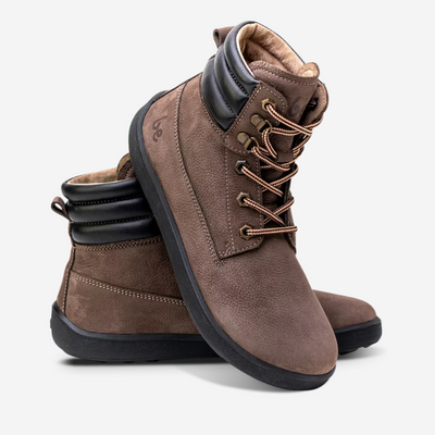 Barefoot Boots | Nubuck Leather Ankle Boots in Chocolate