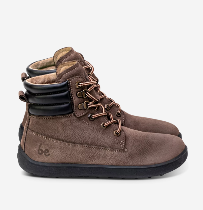 Barefoot Boots | Nubuck Leather Ankle Boots in Chocolate