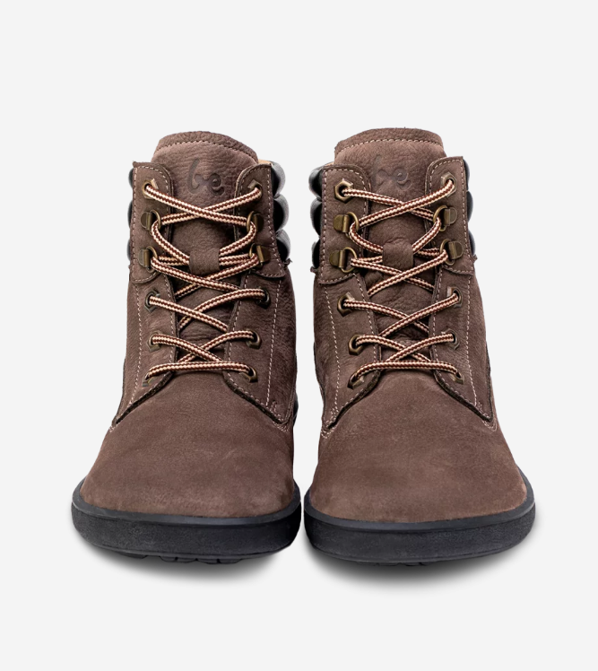 Barefoot Boots | Nubuck Leather Ankle Boots in Chocolate