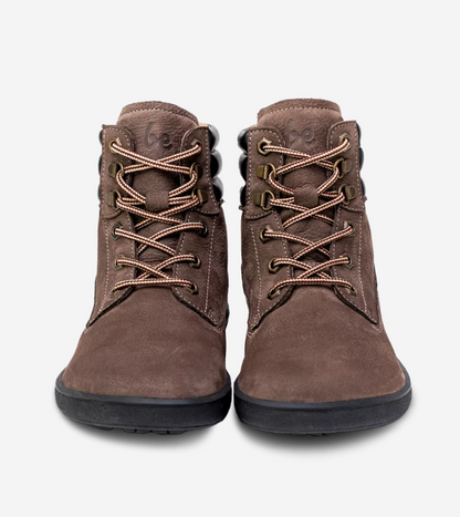 Barefoot Boots | Nubuck Leather Ankle Boots in Chocolate