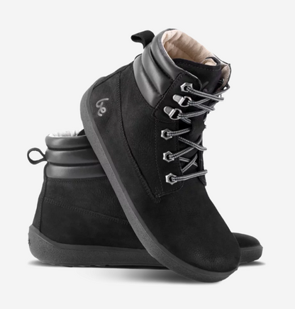 Barefoot Boots | Nubuck Leather Ankle Boots in Black