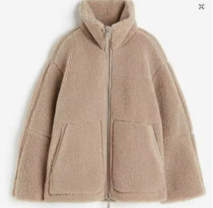 Women's Jacket | Oversized Teddy Fleece Zip Jacket