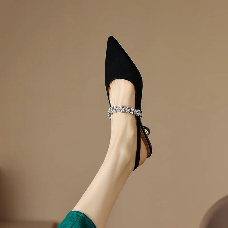Women's Heels | Crystal Slingback Pointed Pumps