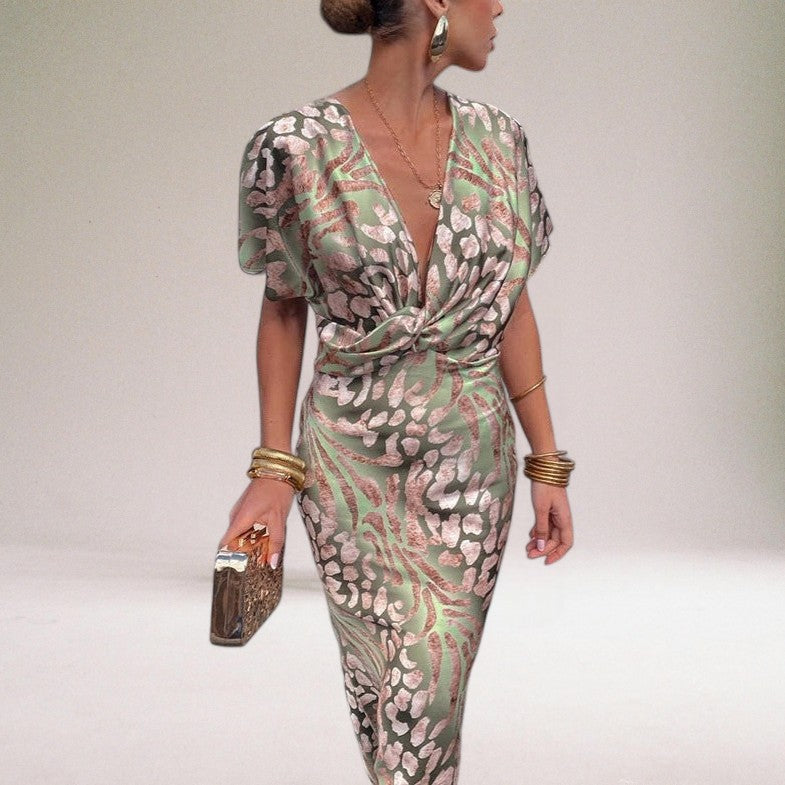 Satin Wrap Maxi Dress | Wedding Guest Occasion Dress