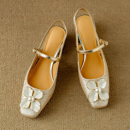 Women's Heels | Floral Jacquard Block-Heel Pumps