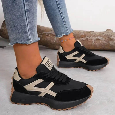 Orthopedic Sneakers | Panel Upper Lace-Up Trainers
