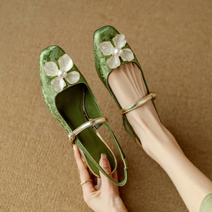 Women's Heels | Floral Jacquard Block-Heel Pumps