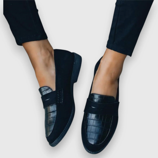 Orthopedic croc-embossed comfort loafers