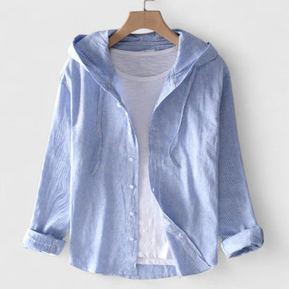 Hooded long-sleeve blouse