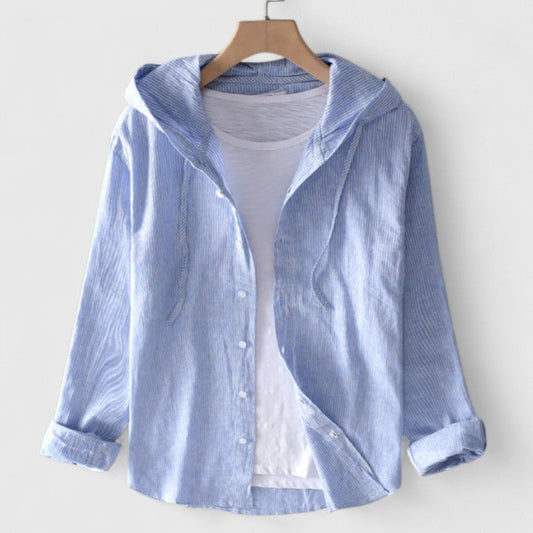 Hooded long-sleeve blouse