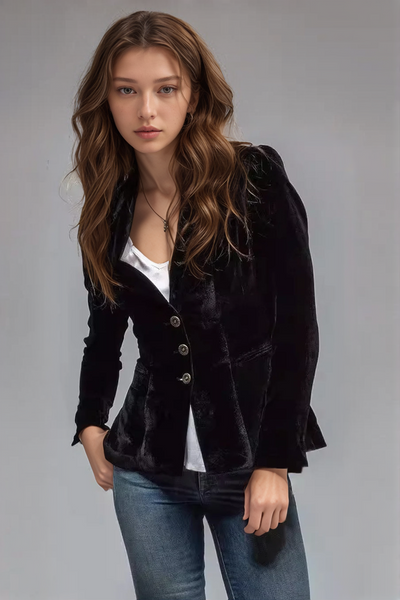 Linen Slim Fit Blazer | Single Button Classic Jacket