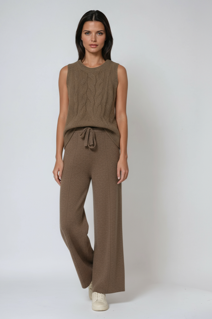 Cotton Knit Trousers | Drawstring Relaxed Fit Pants