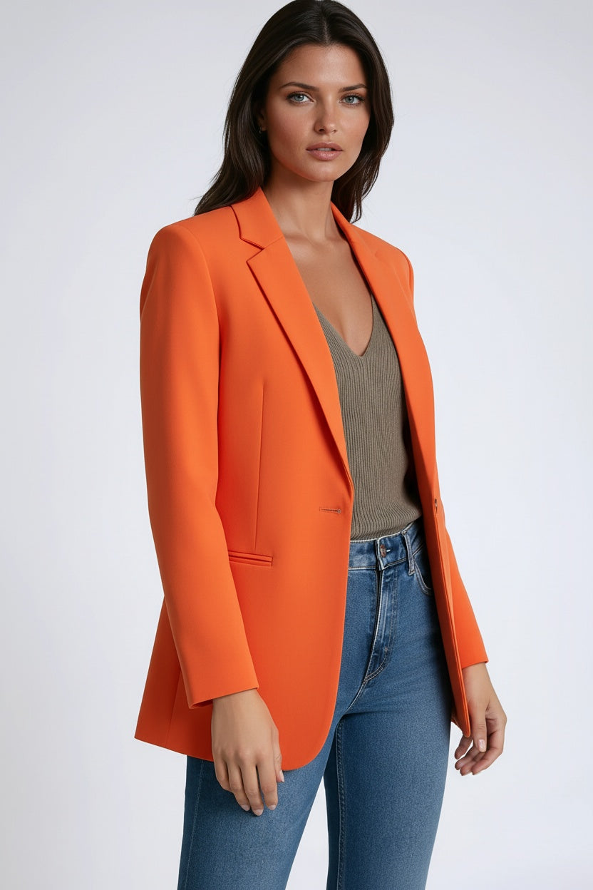 Linen Longline Blazer | Elegant Tailored Jacket