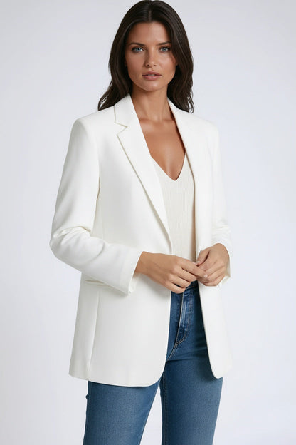 Linen Longline Blazer | Elegant Tailored Jacket