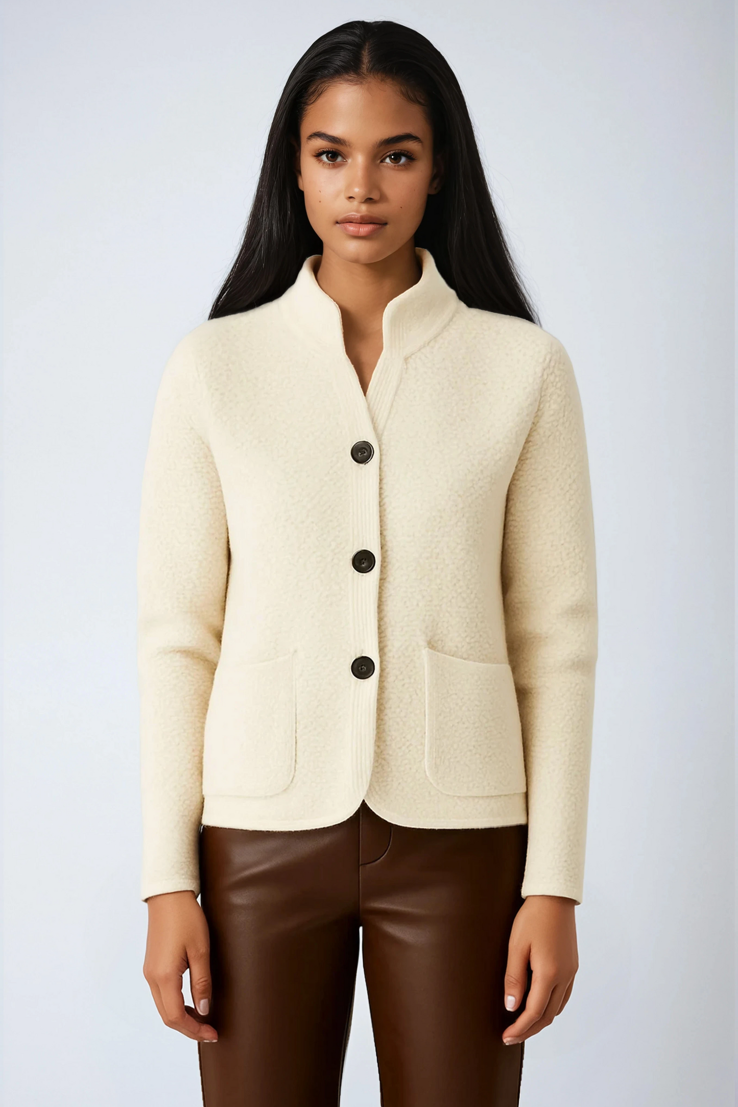 Wool Cardigan | Button-Front Knit Jacket