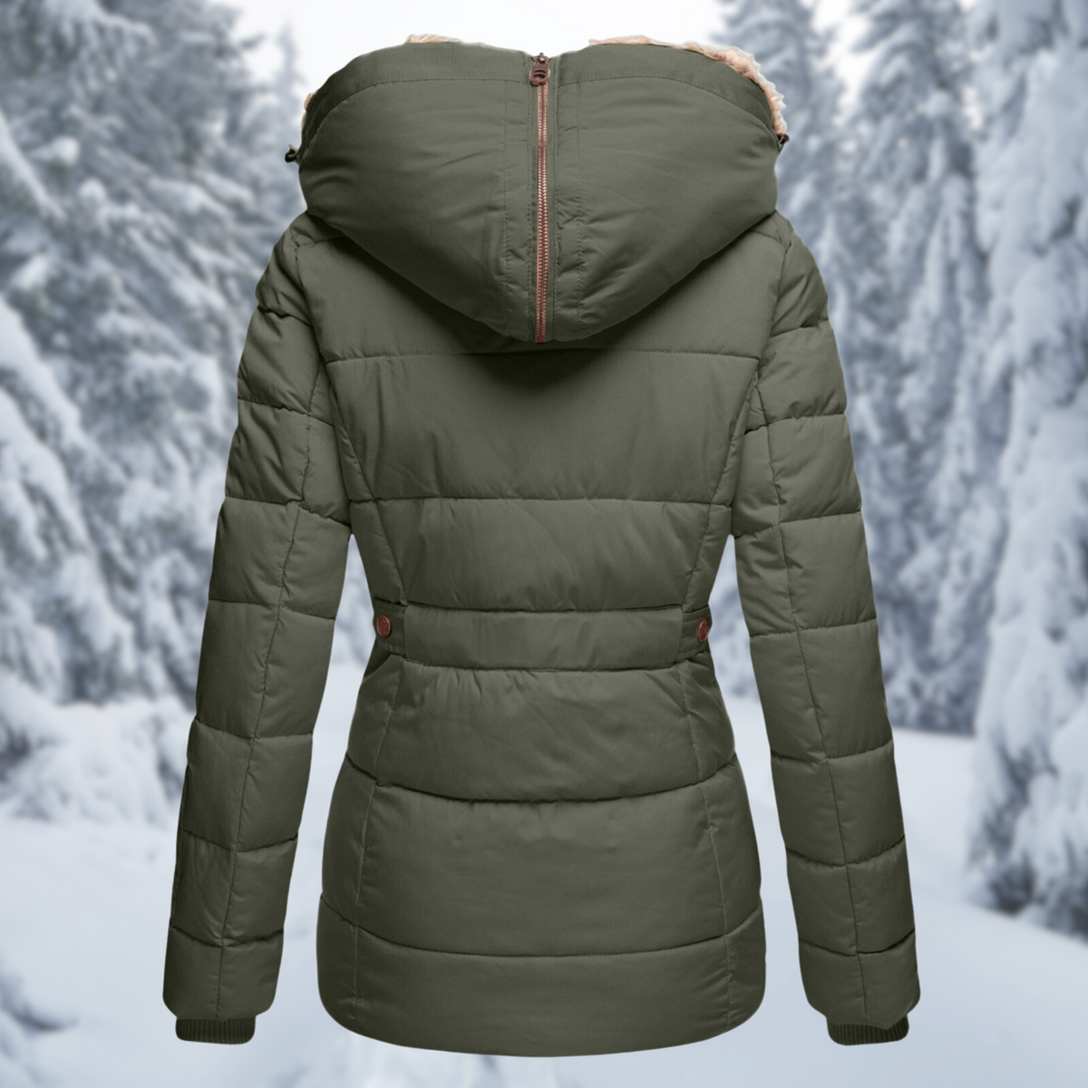 Women's Winter Coat | Hooded Faux Fur Padded Coat