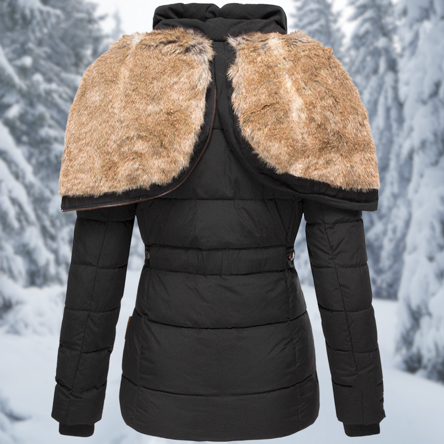 Women's Winter Coat | Hooded Faux Fur Padded Coat