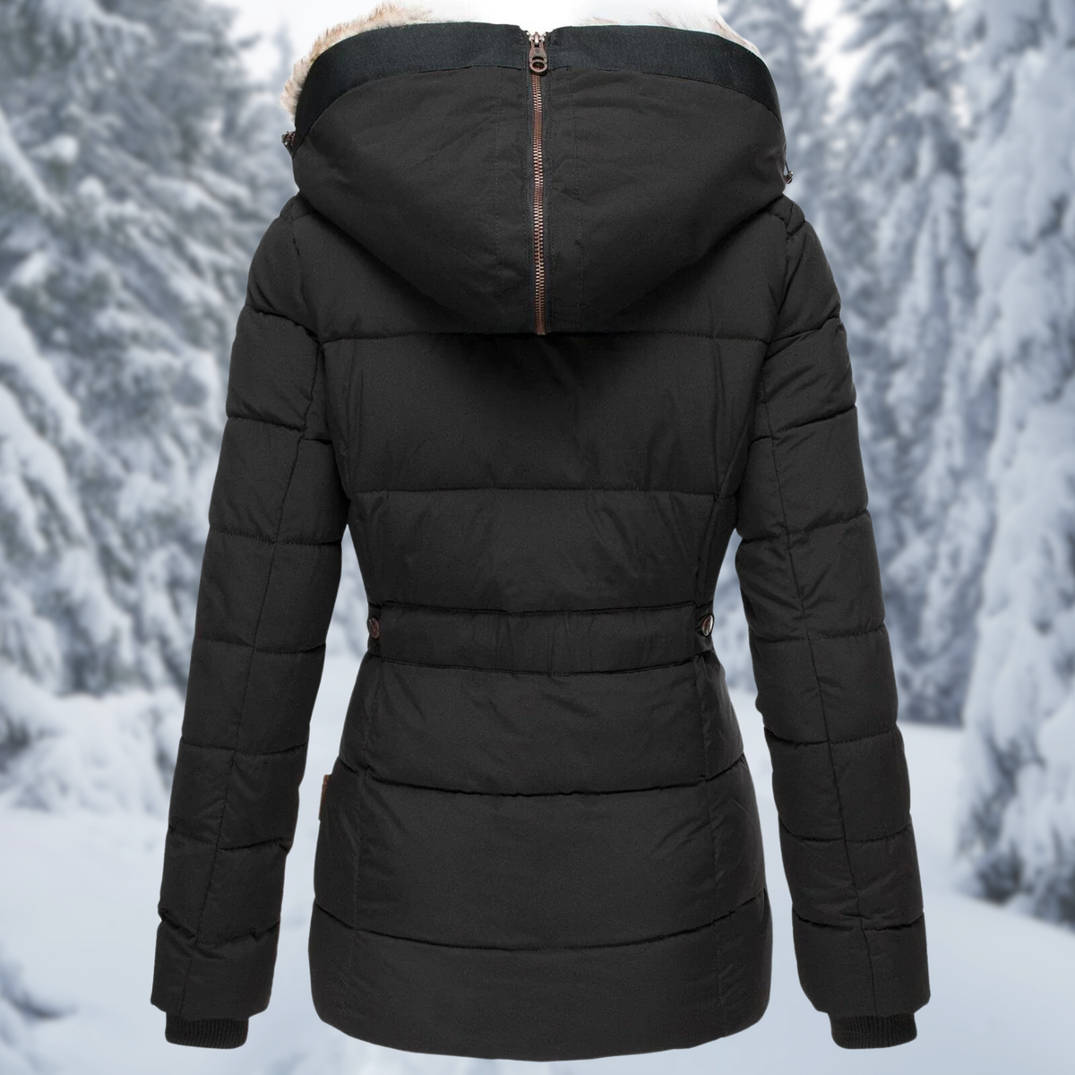 Women's Winter Coat | Hooded Faux Fur Padded Coat