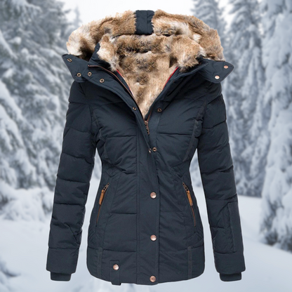 Women's Winter Coat | Hooded Faux Fur Padded Coat