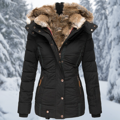 Women's Winter Coat | Hooded Faux Fur Padded Coat