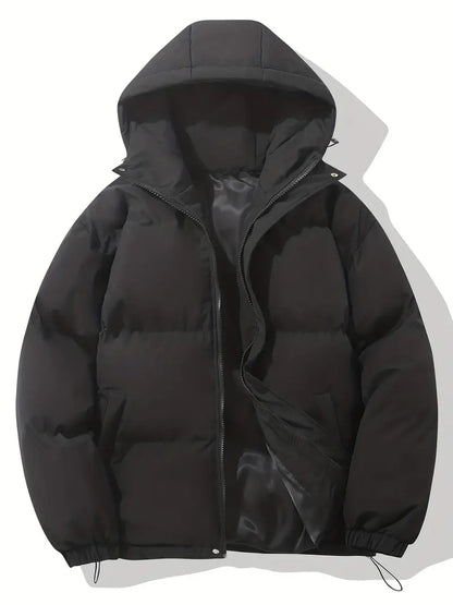 Women's warm classic hooded jacket in black