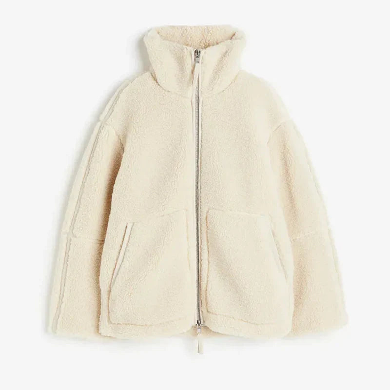 Women's Jacket | Oversized Teddy Fleece Zip Jacket