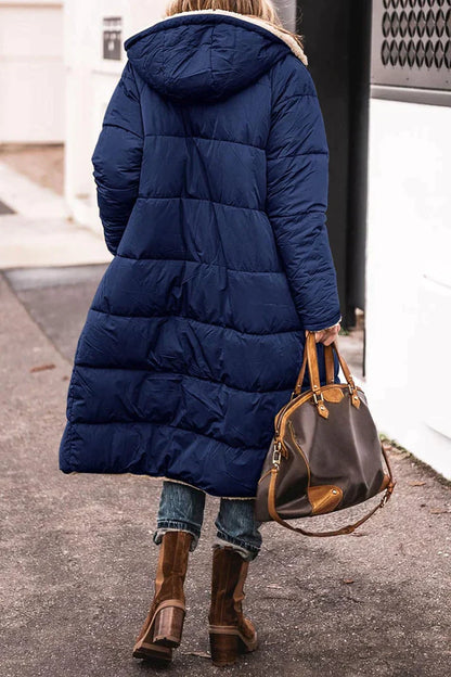 Long Winter Coat | Reversible Teddy-Lined Coat