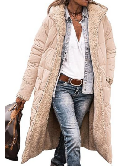 Long Winter Coat | Reversible Teddy-Lined Coat