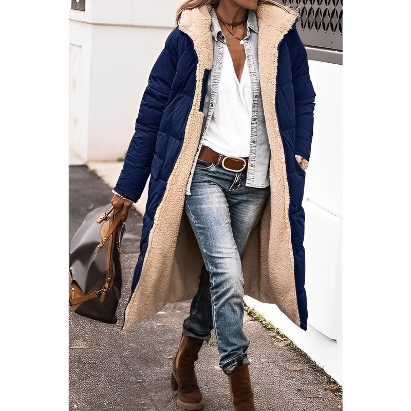 Long Winter Coat | Reversible Teddy-Lined Coat