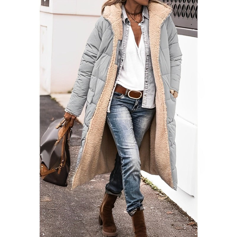 Long Winter Coat | Reversible Teddy-Lined Coat