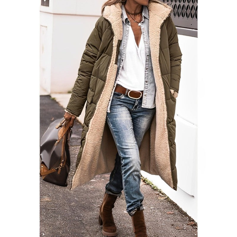 Long Winter Coat | Reversible Teddy-Lined Coat
