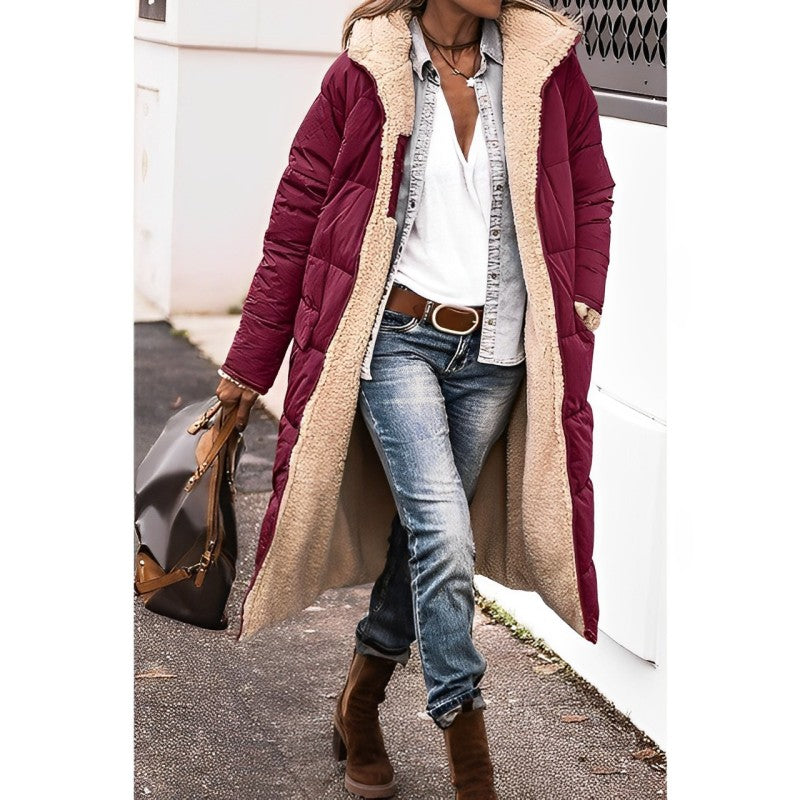 Long Winter Coat | Reversible Teddy-Lined Coat