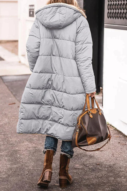 Long Winter Coat | Reversible Teddy-Lined Coat