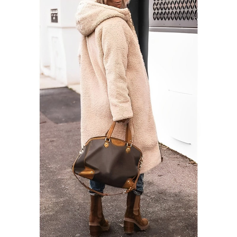 Long Winter Coat | Reversible Teddy-Lined Coat