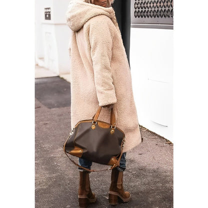 Long Winter Coat | Reversible Teddy-Lined Coat
