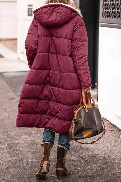 Long Winter Coat | Reversible Teddy-Lined Coat