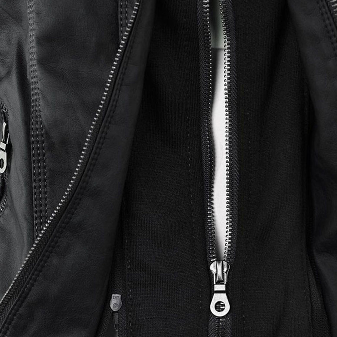 Women's Jacket | Faux Leather Hooded Biker Jacket