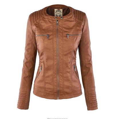 Women's Jacket | Faux Leather Hooded Biker Jacket