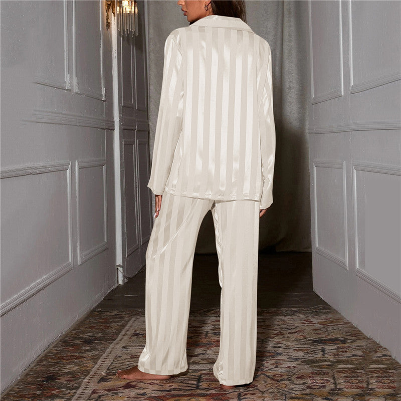 Satin Pyjama Set | Long Sleeve Loungewear Set