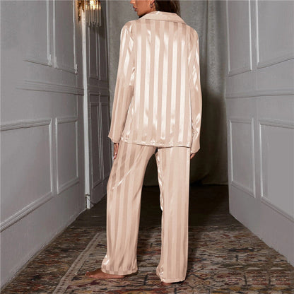 Satin Pyjama Set | Long Sleeve Loungewear Set