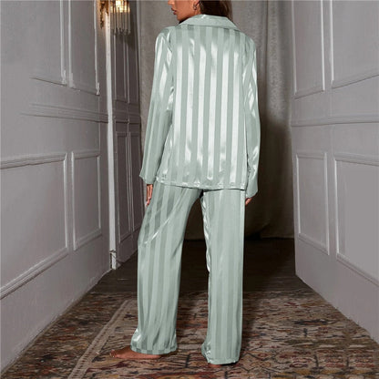 Satin Pyjama Set | Long Sleeve Loungewear Set
