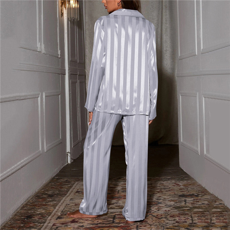 Satin Pyjama Set | Long Sleeve Loungewear Set