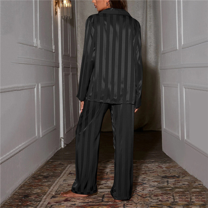 Satin Pyjama Set | Long Sleeve Loungewear Set