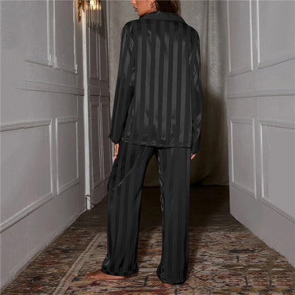 Satin Pyjama Set | Long Sleeve Loungewear Set