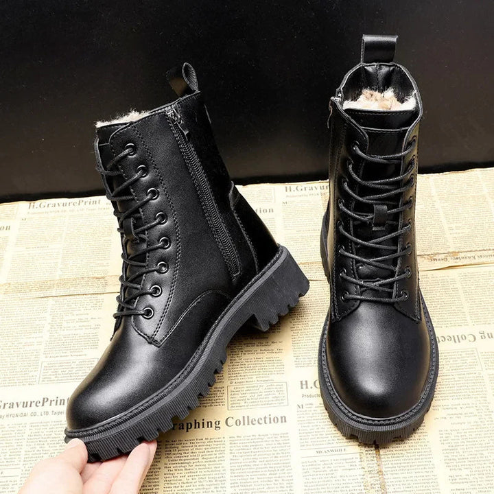Orthopedic Winter Boots | Fleece-Lined Faux Leather Boots