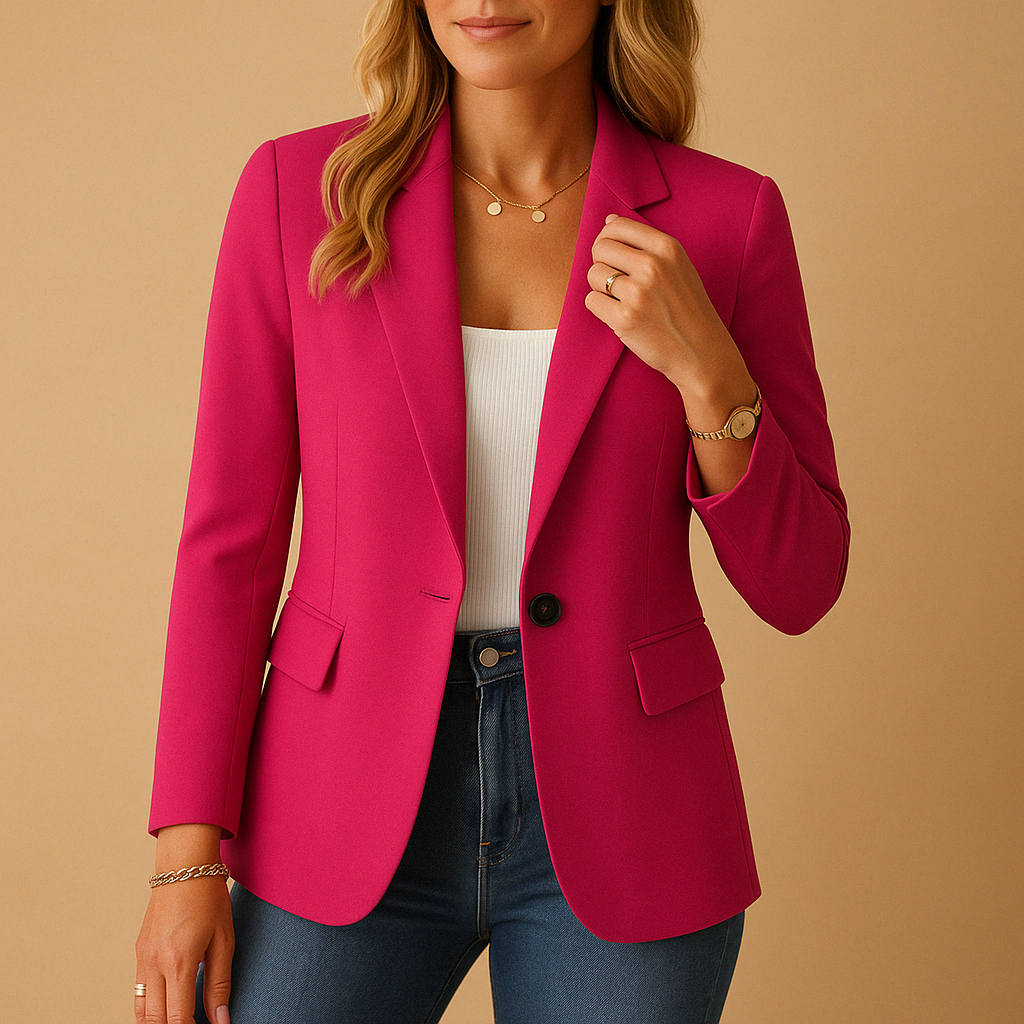 Linen Stretch Blazer | Single-Breasted Tailored Jacket
