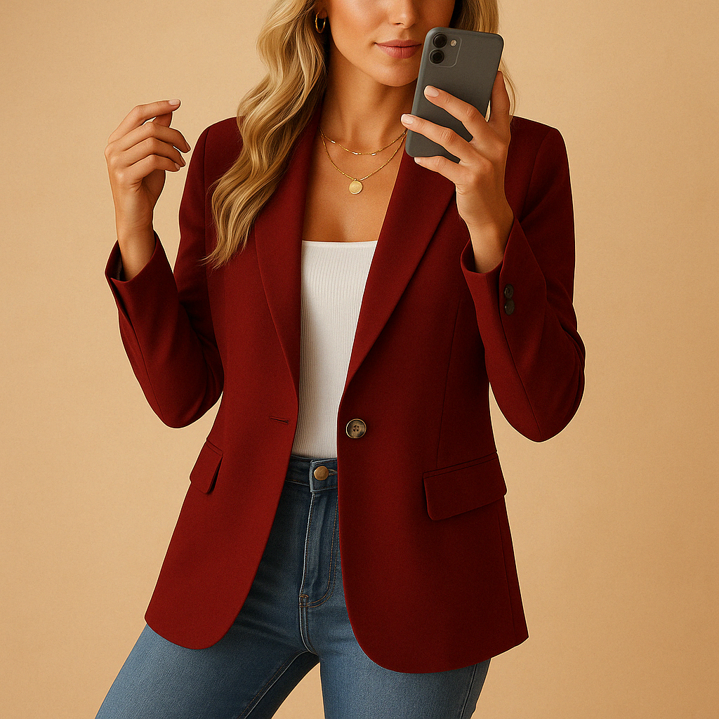 Linen Stretch Blazer | Single-Breasted Tailored Jacket