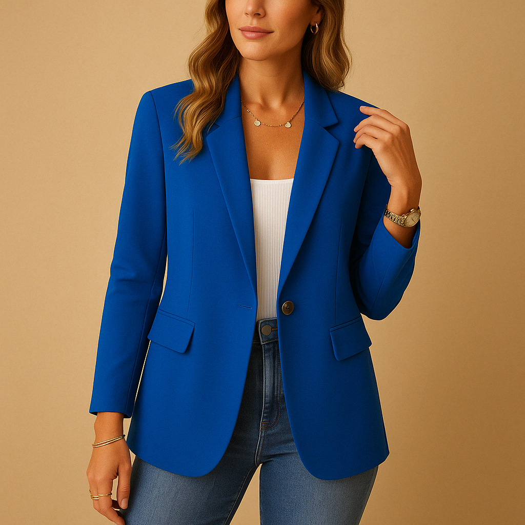 Linen Stretch Blazer | Single-Breasted Tailored Jacket